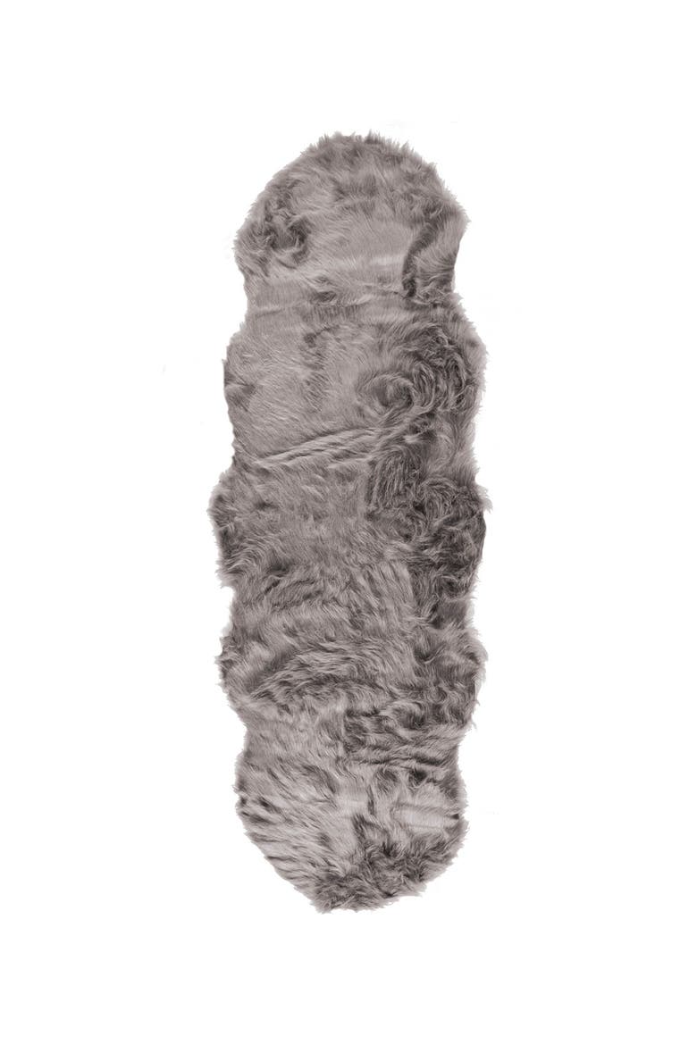 Gordon Faux Fur Throw - 2ft x 3ft - Grey, Main, color, GRAY