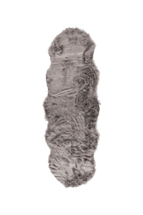 Gordon Faux Fur Throw - 2ft x 3ft - Grey