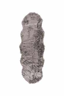 LUXE Gordon Faux Fur Throw - 2ft x 3ft - Grey