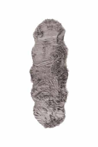 LUXE Gordon Faux Fur Throw - 2ft x 3ft - Grey