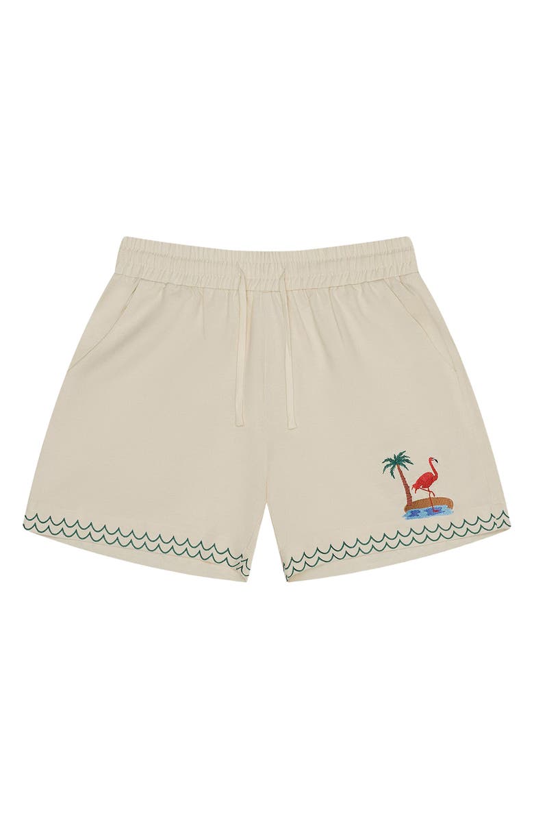 MAVRANS Flamingo Beach Drawstring Shorts, Main, color,