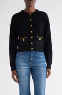 Chloé Horse Capsule Medal Button Merino Wool & Cashmere Cardigan