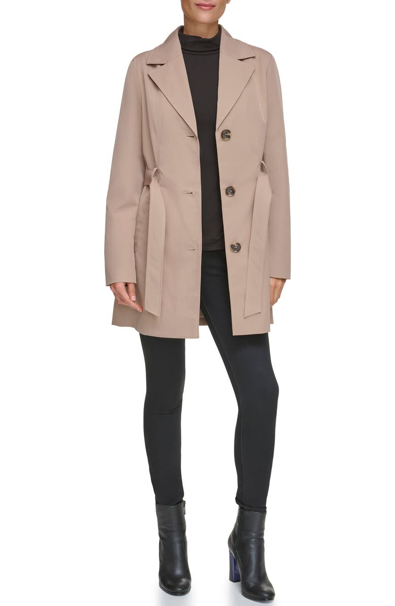 Kenneth Cole Belted Water Resistant Trench Coat, Alternate, color, Khaki