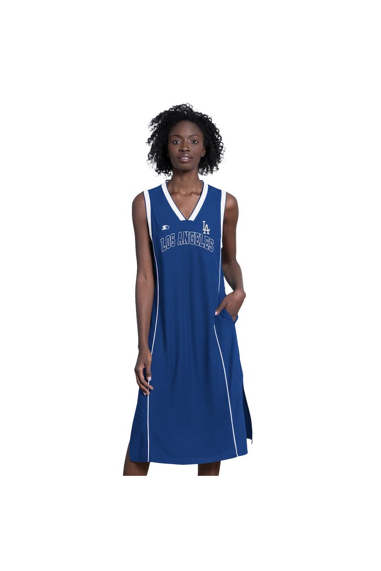 Women's Starter  Royal Los Angeles Dodgers Line Up Sneaker Sleeveless Maxi Dress, Main, color, Royal