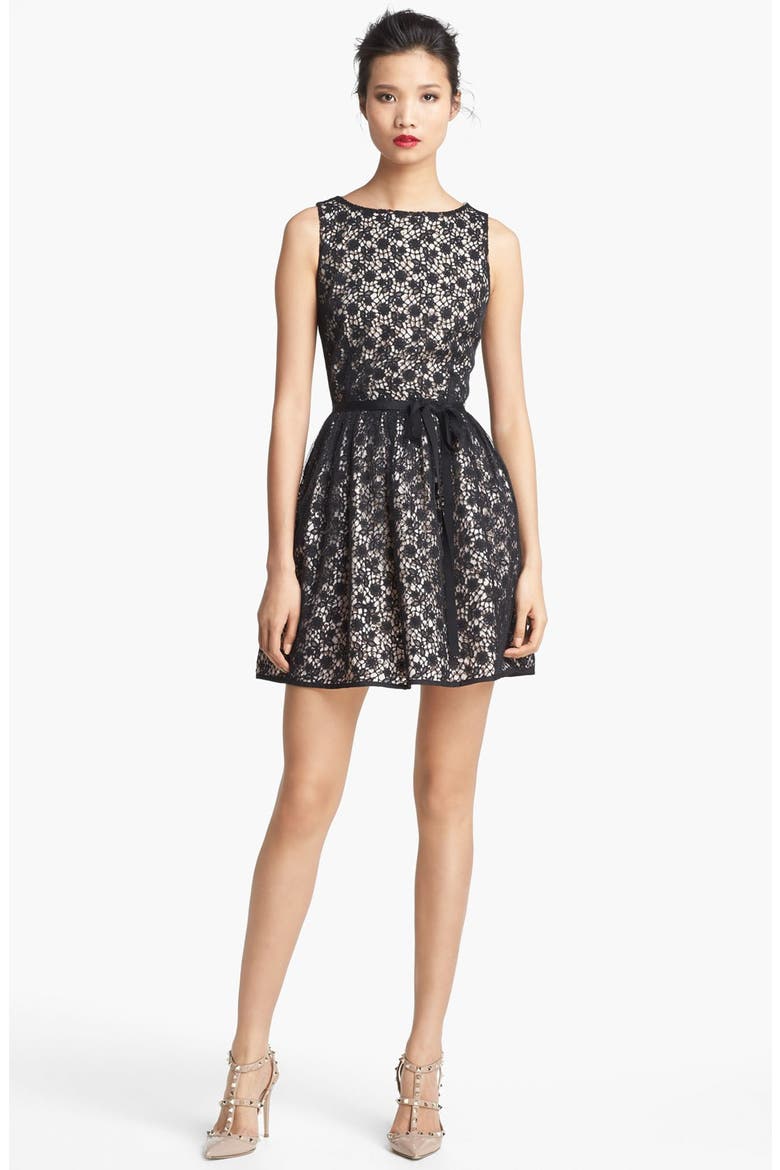 Macramé Lace Dress, Main, color, BLACK