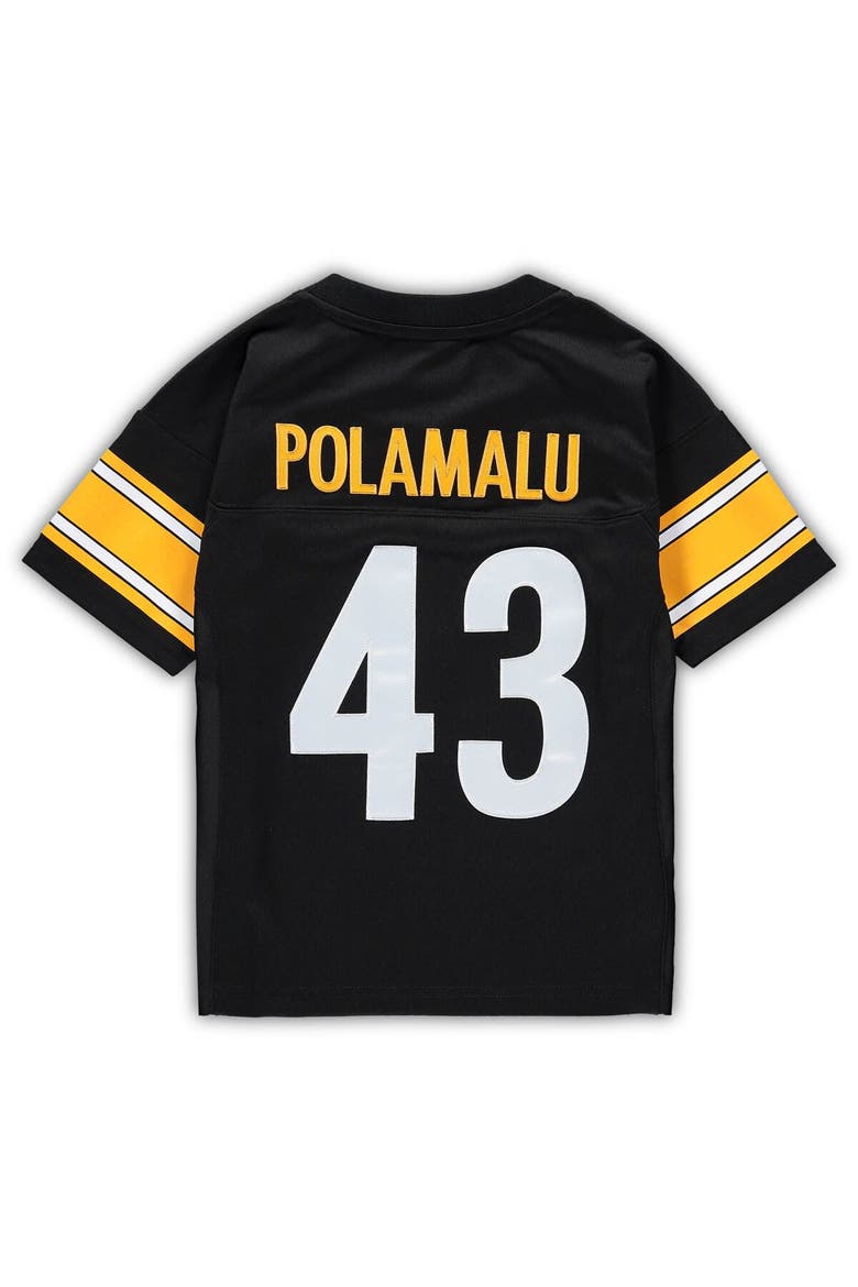 Toddler Mitchell & Ness Troy Polamalu Black Pittsburgh Steelers 2005 Retired Legacy Jersey, Alternate, color, Black