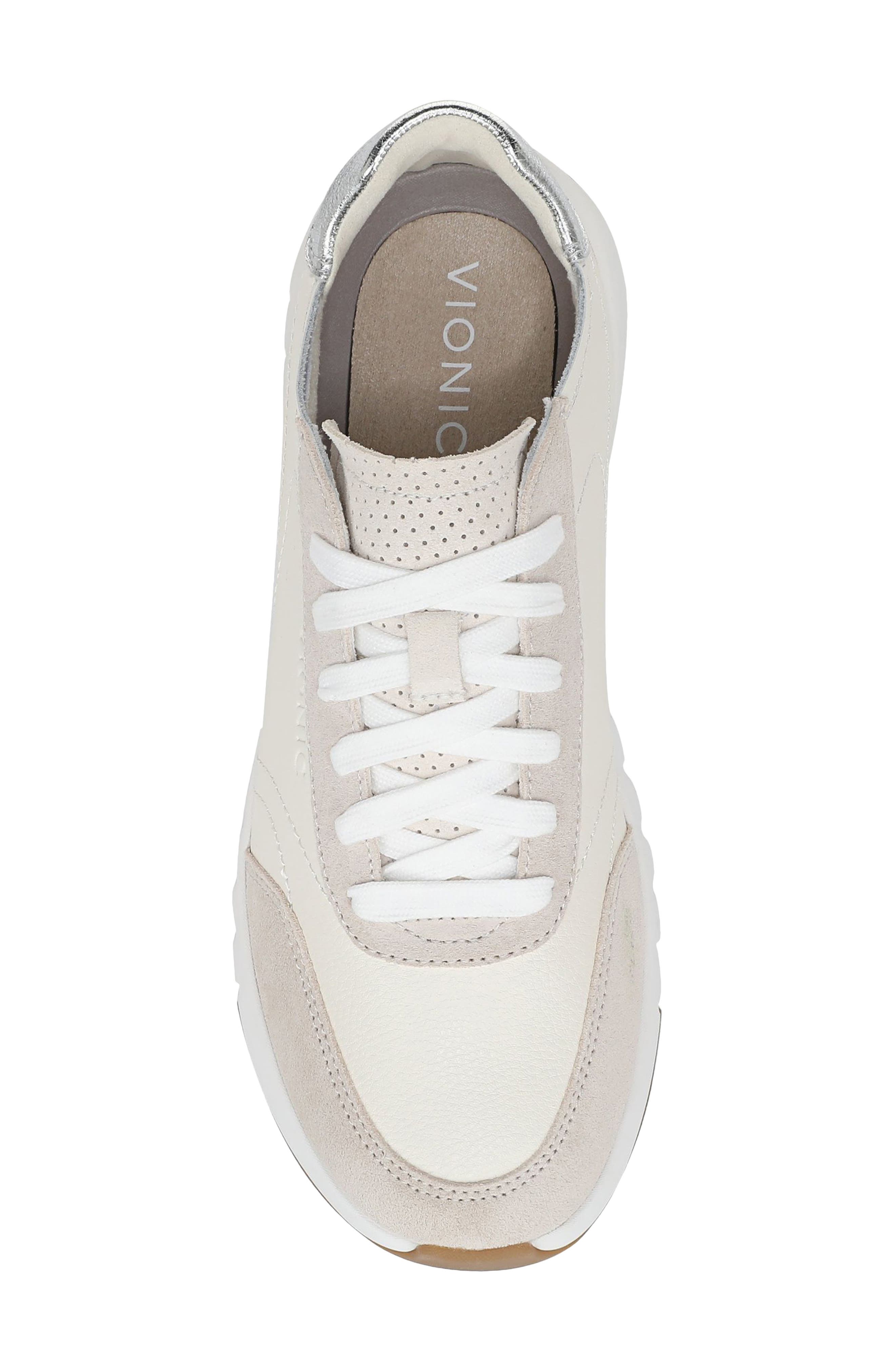 Uptown Nubuck Sneaker, Alternate, color, IVORY/SILVER LEATHER