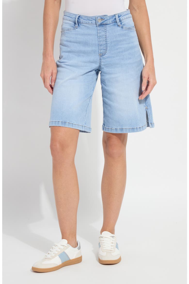 Lennon Denim Pull-On Bermuda Shorts, Main, color, BLEACHED BLUE
