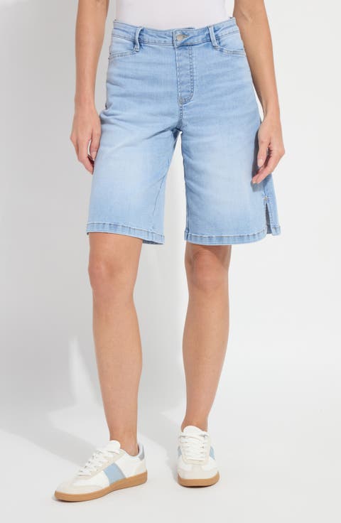 Lennon Denim Pull-On Bermuda Shorts