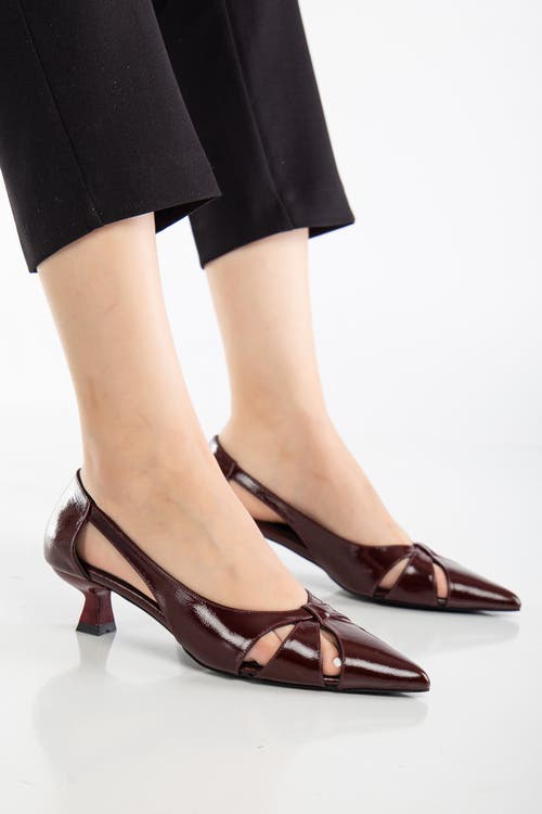 Forever & Always Shoes Sidal Kitten Heel Leather Pumps