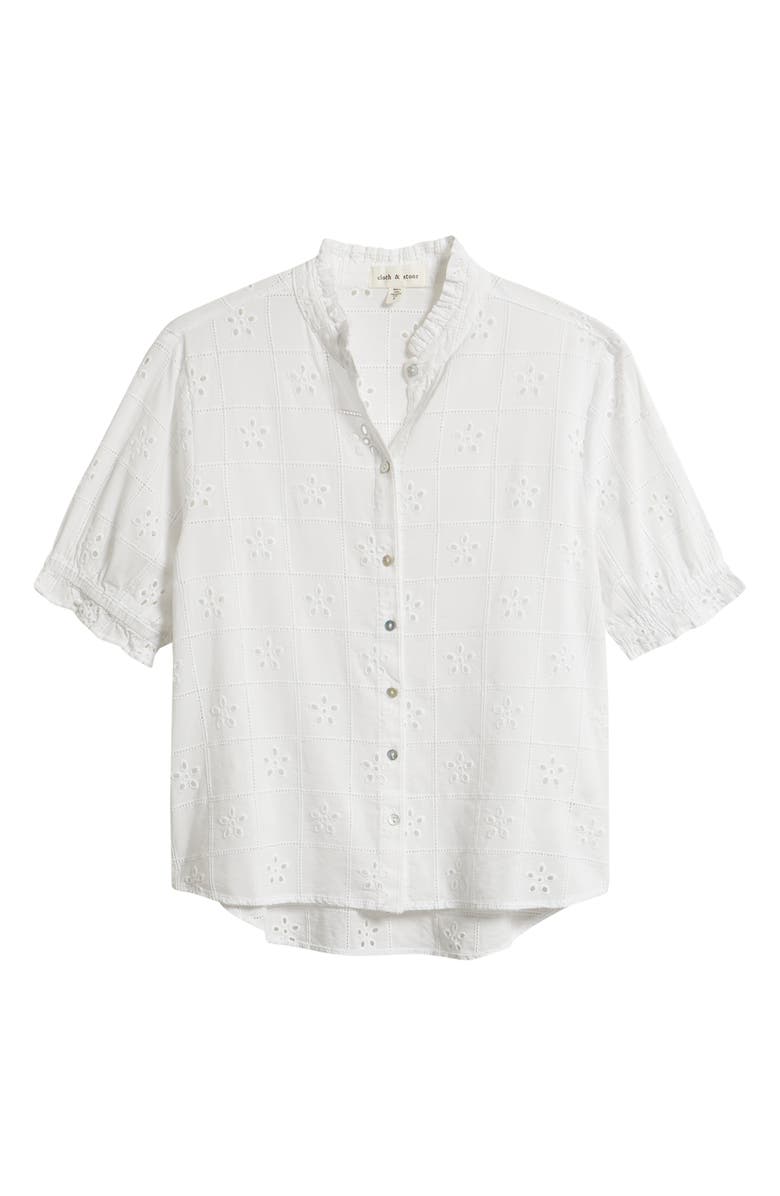 Cloth & Stone Eyelet Embroidery Woven Shirt, Alternate, color, White