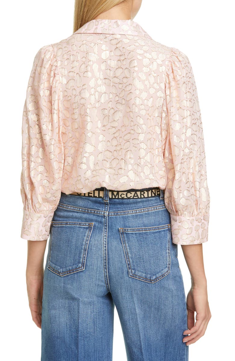 Stella McCartney Reese Metallic Fil Coupé Dot Shirt, Alternate, color, 