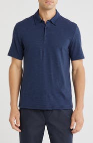 Vince Stripe Cotton Slub Polo