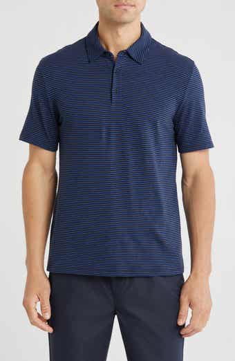 Vince Stripe Cotton Slub Polo
