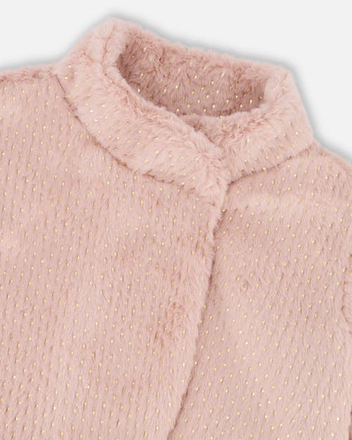 Deux Par Deux Fake Fur Short Jacket In Pink