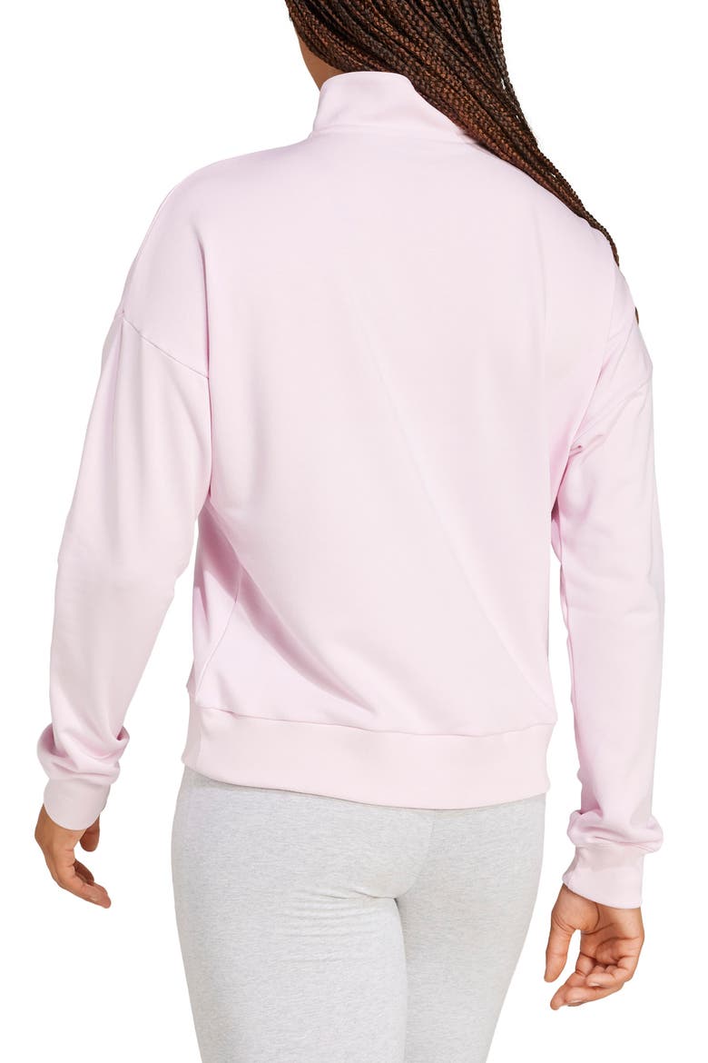 French Terry Quarter Zip Pullover, Alternate, color, CLEAR PINK/ WHITE
