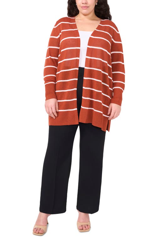 Halogenr Halogen(r) Stripe Longline Cardigan In Baked Clay