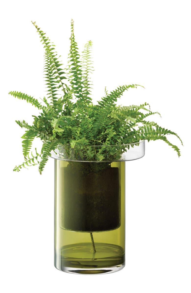 LSA Balcony Self Watering Glass Planter, Alternate, color, Green