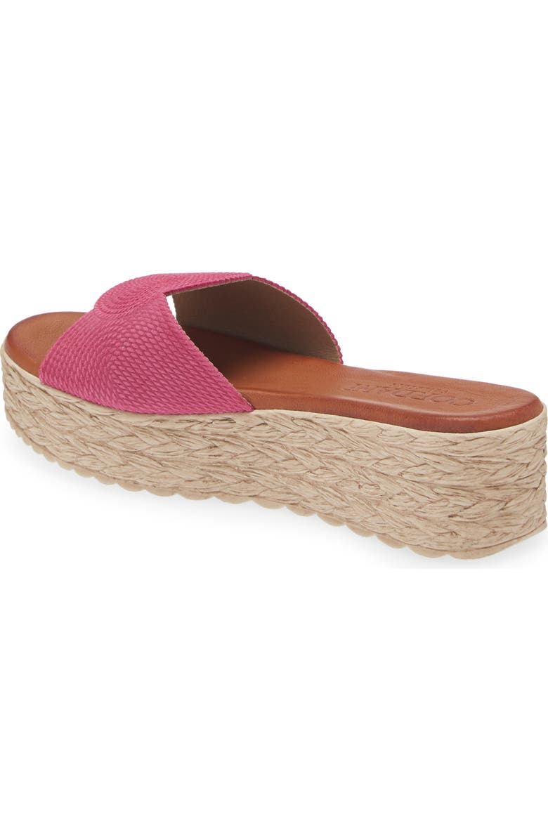 Cordani Britta Espadrille Platform Wedge Slide Sandal, Alternate, color, Fuschia Suede