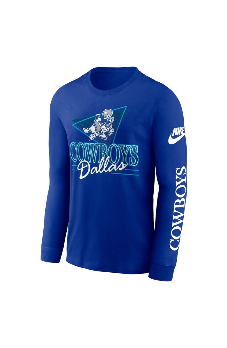 Nike Men's Nike Royal Dallas Cowboys Rewind Long Sleeve T-Shirt, Alternate, color, Royal