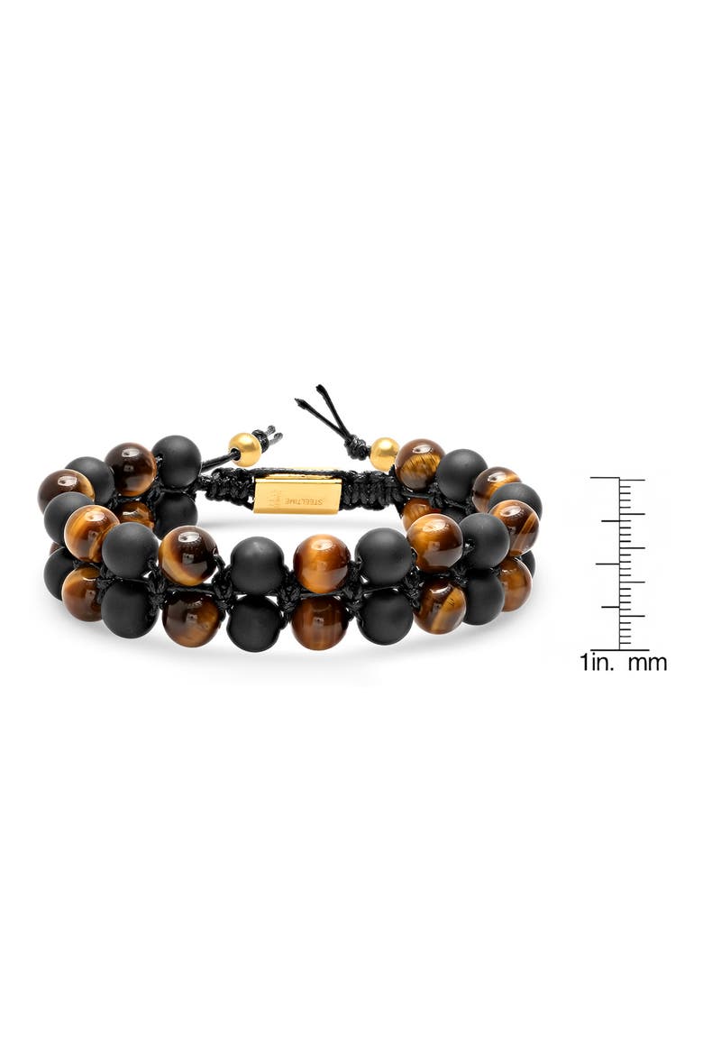 Men's Tiger's Eye & Black Lava Beaded Bracelet, Alternate, color, GOLD/BROWN/BLACK
