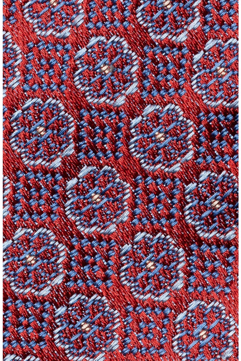 Medallion Woven Silk Tie, Alternate, color, MEDIUM RED