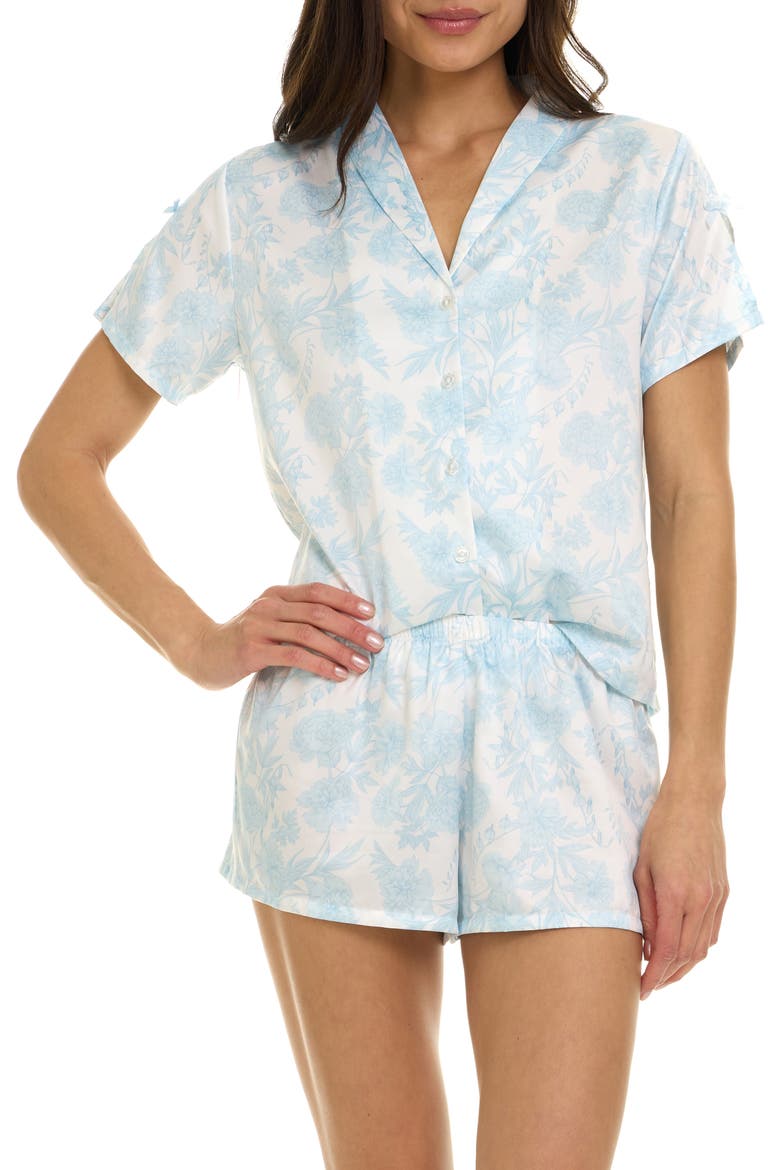 Odessa Floral Satin Pajamas, Alternate, color, LIGHT BLUE