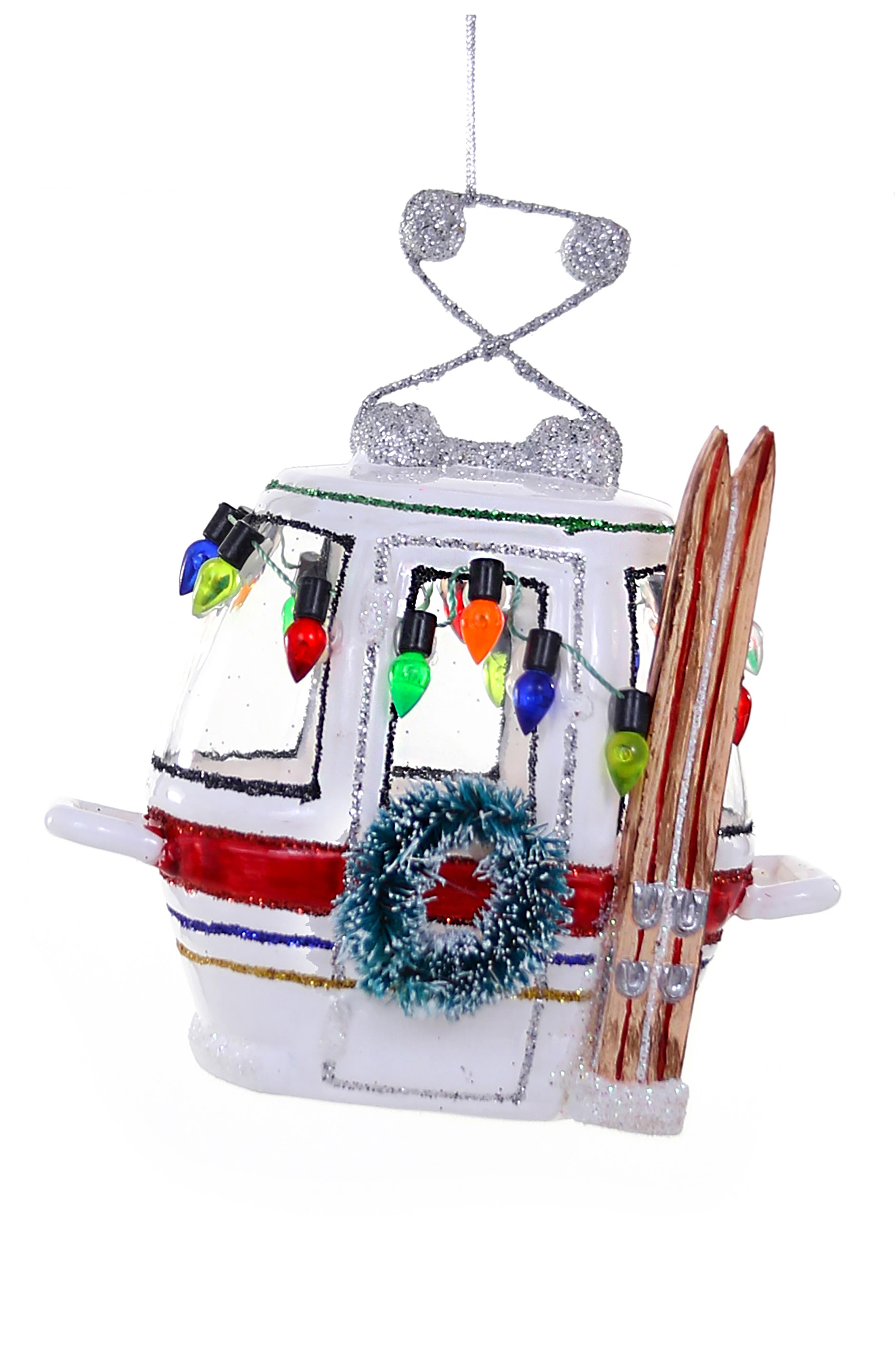 Cody Foster & Co. Ski Slope Gondola Glass Christmas Ornament | Nordstrom