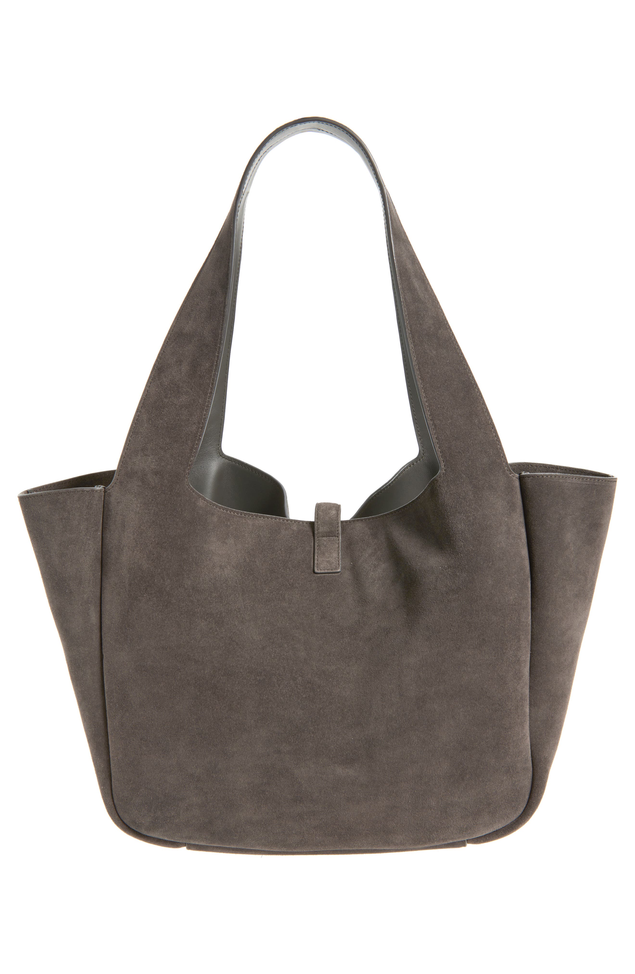 Saint Laurent Le 5 À 7 Bea Suede Tote, Alternate, color, Urban Grey