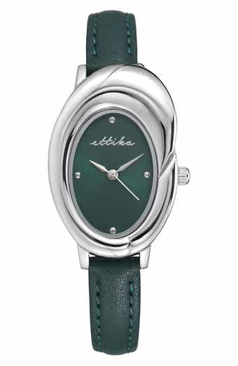 Ettika Bubble Dome Leather Strap Watch