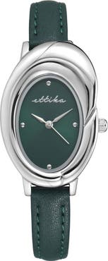 Ettika Bubble Dome Leather Strap Watch