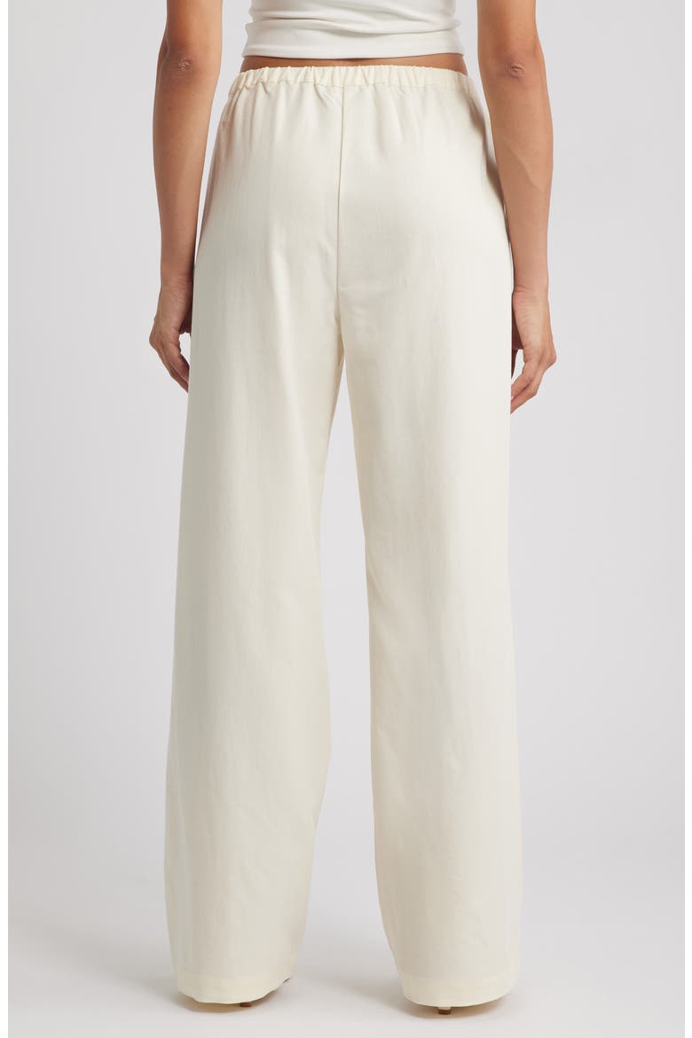 Drew Cotton Blend Wide Leg Pants, Alternate, color, CREAM