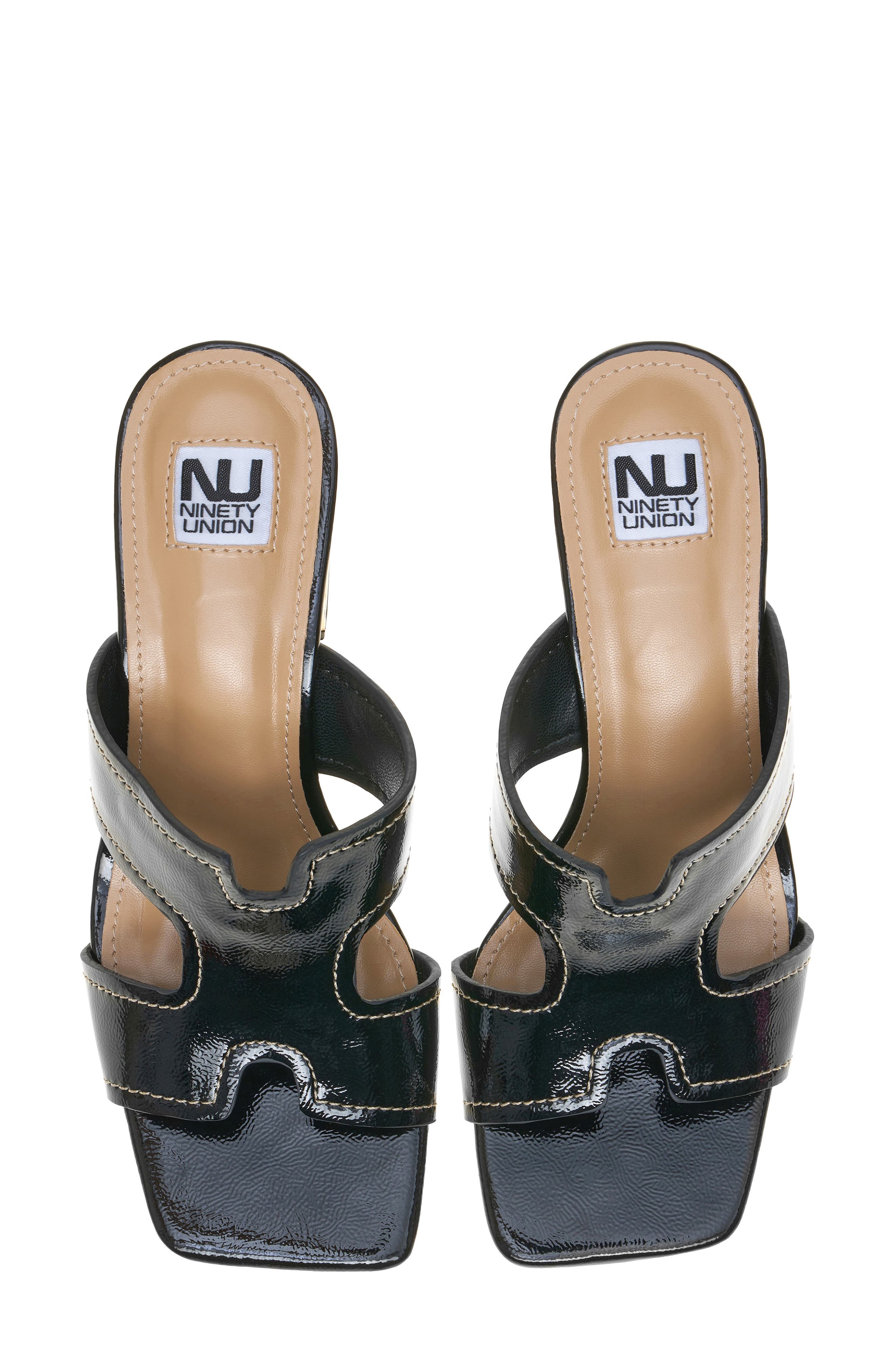 NINETY UNION Bright Block Heel Slide Sandal, Alternate, color, Black
