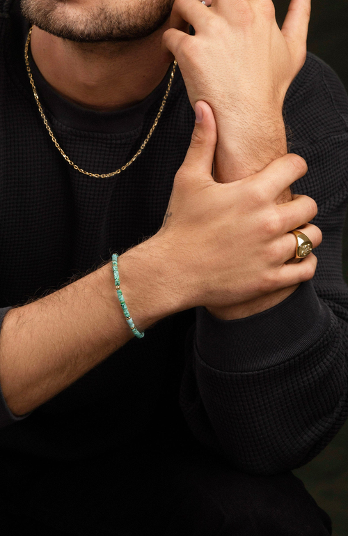 Nialaya Heishi Beaded Wristband In Green
