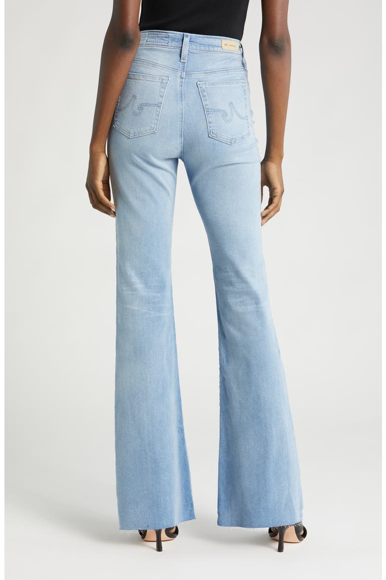 Madi High Waist Raw Hem Flare Jeans, Alternate, color, 24 YEARS LOOKING GLASS