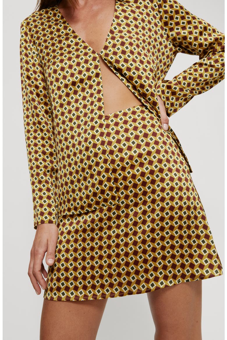 Benson Silk Miniskirt, Alternate, color, MEZZANINE