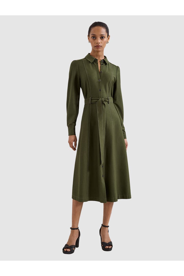 Avenly Long Sleeve Belted Shirt Dress, Main, color, Green
