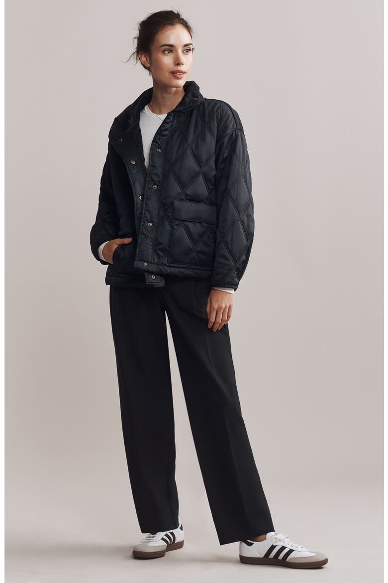 Dalston Water Repellent Quilted Jacket, Alternate, color, BLACK