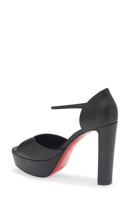 Christian Louboutin Sandaloo Leather Platform Sandals 130 In Black