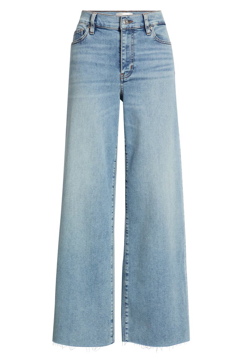 Le Slim Palazzo High Waist Wide Leg Jeans, Alternate, color, DOVETAIL RAW FRAY