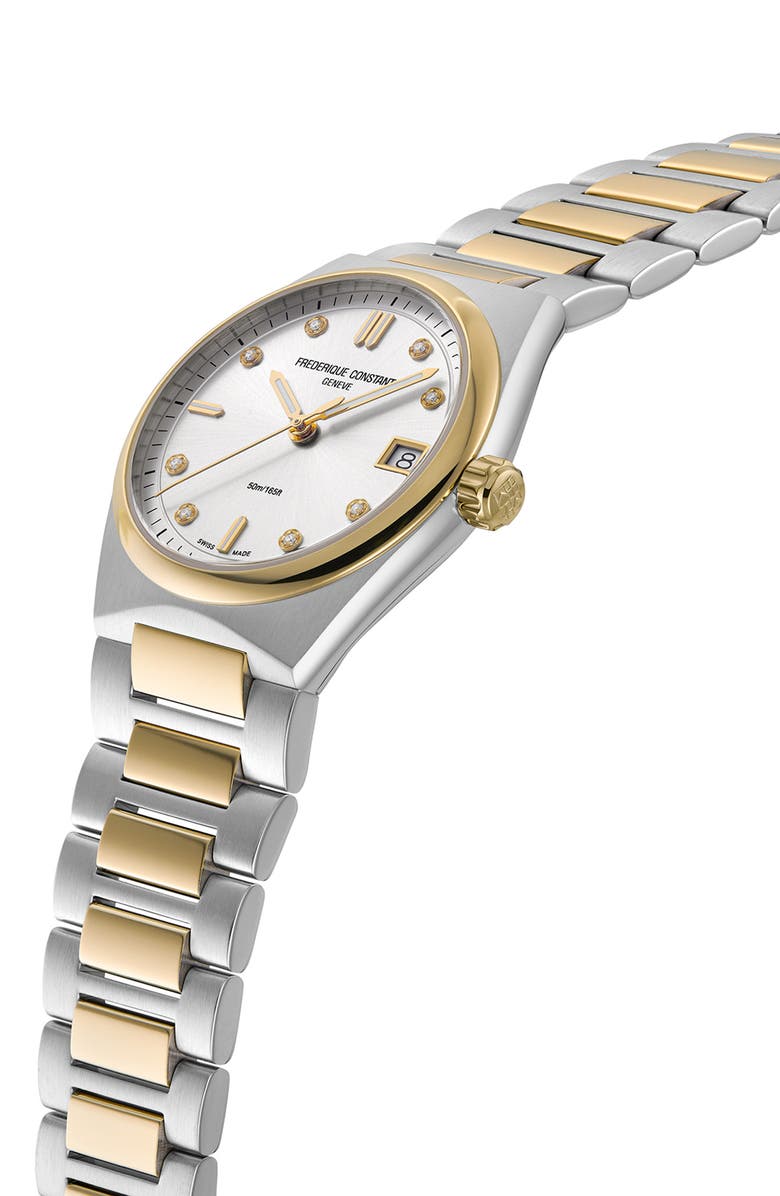 FREDERIQUE CONSTANT Highlife Diamond Two-Tone Bracelet Watch, 31mm, Alternate, color, Gold-Tone