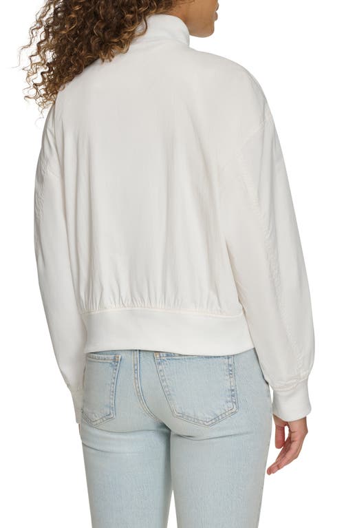 Levi's Women's Relaxed Zip-front Ribbed-hem Bomber Jacket In White