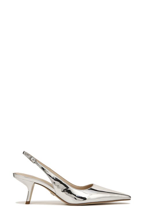 Sam Edelman Women's Bianka 60mm Metallic Leather Slingback Pumps In Soft Silver