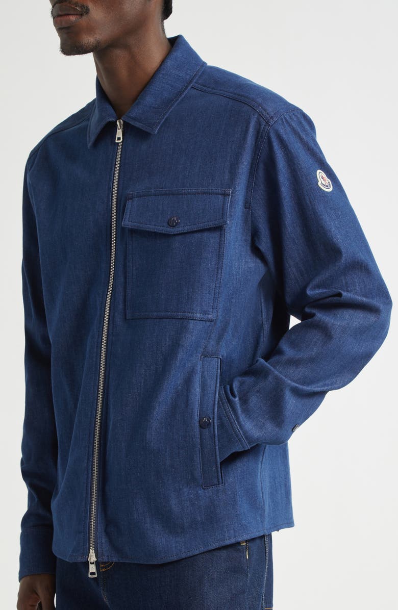 Moncler Denim Shirt Jacket, Alternate, color, 