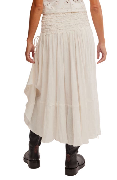Free People Prairie Convertible Cotton Smocked Skirt