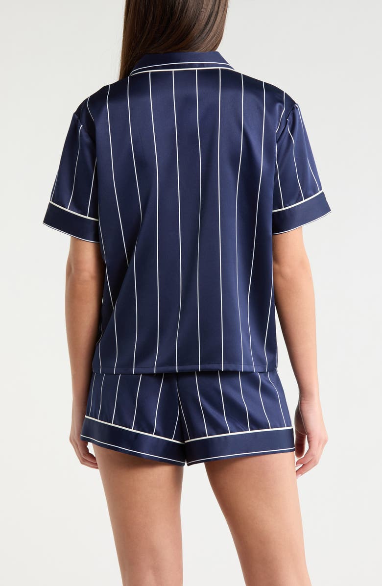 Nordstrom Satin Short Pajamas, Alternate, color, Navy- White Calm Pinstripe
