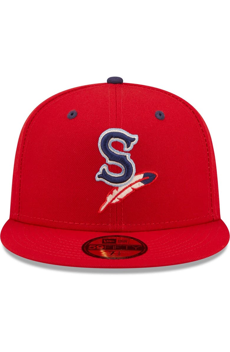New Era Men's New Era Red Spokane Indians Authentic Collection 59FIFTY Fitted Hat, Alternate, color, 