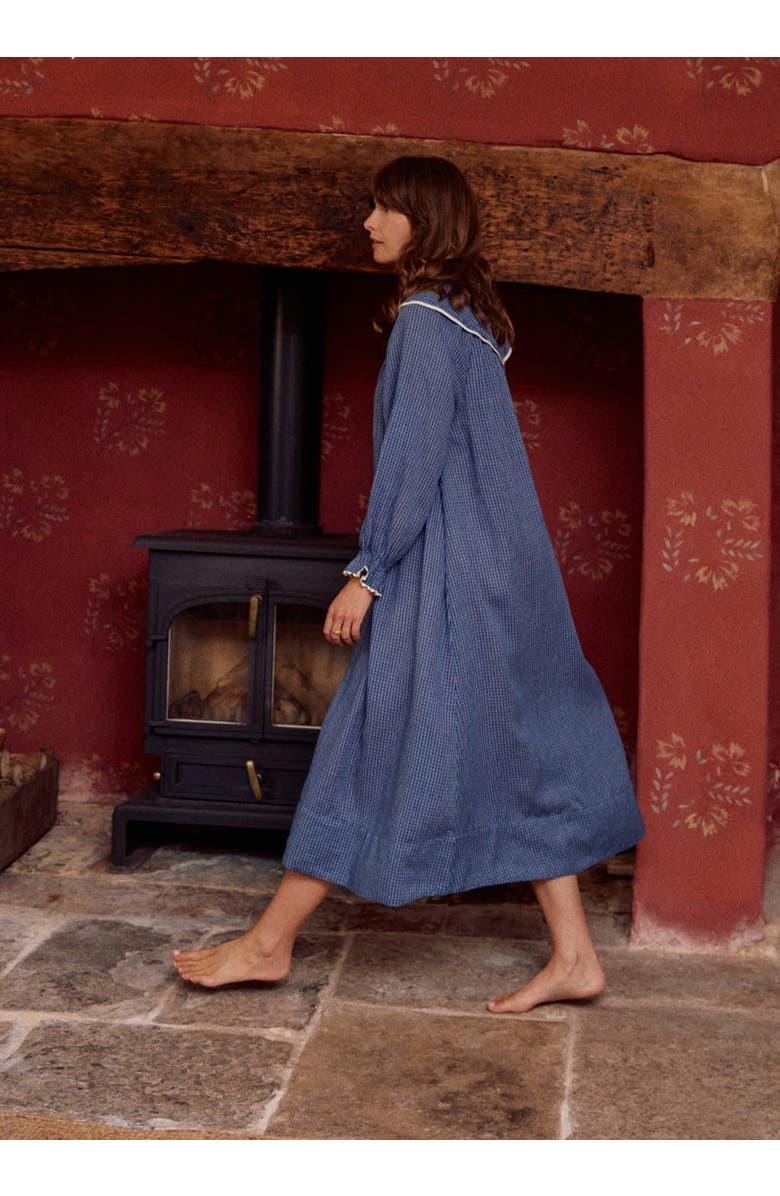 If Only If Katharine Nightdress, Alternate, color, Denim Check