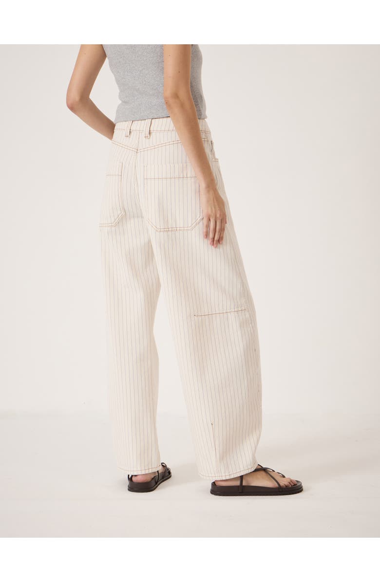 Hush Bree Stripe Horseshoe Barrel Leg Jeans, Alternate, color, White