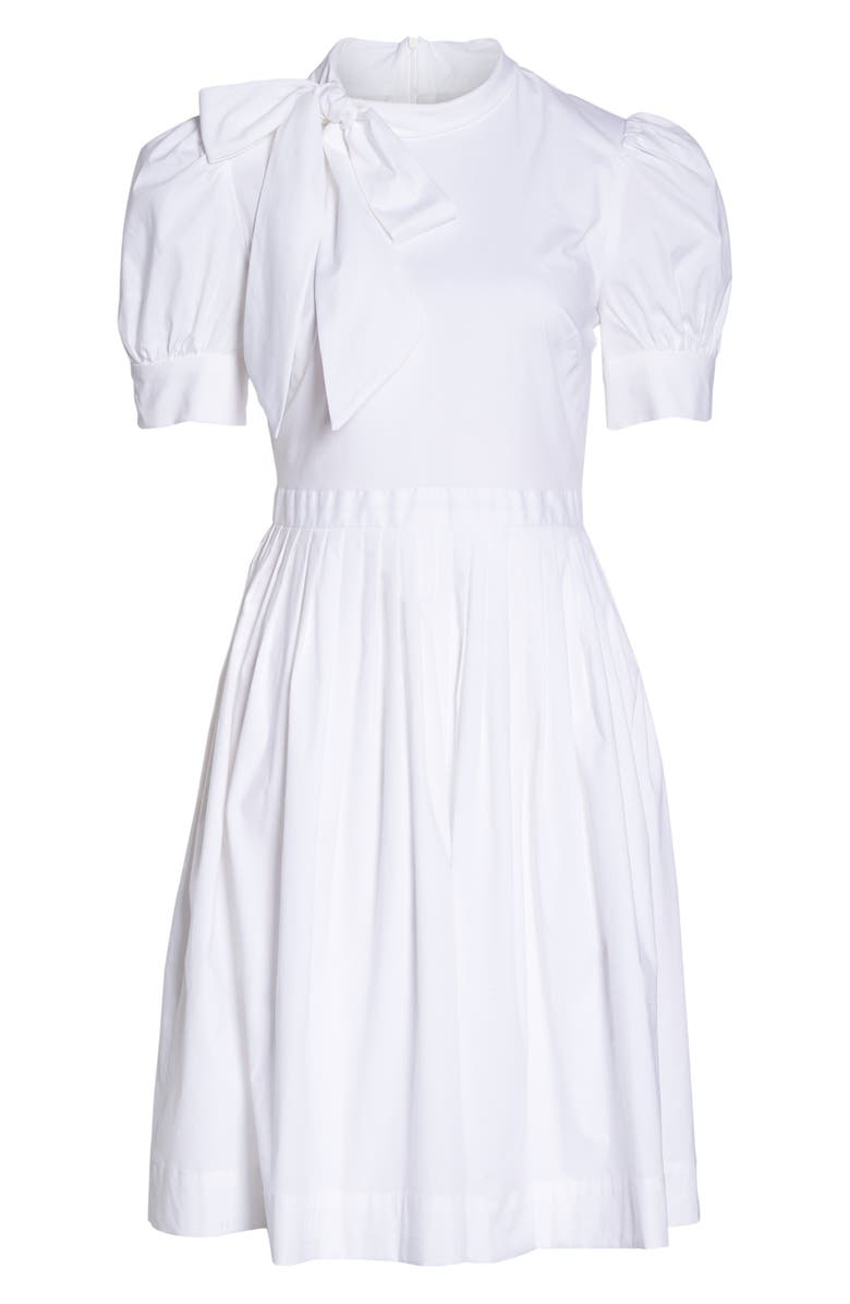 Gal Meets Glam Collection Hanna Puff Sleeve Cotton Poplin Dress, Alternate, color, 